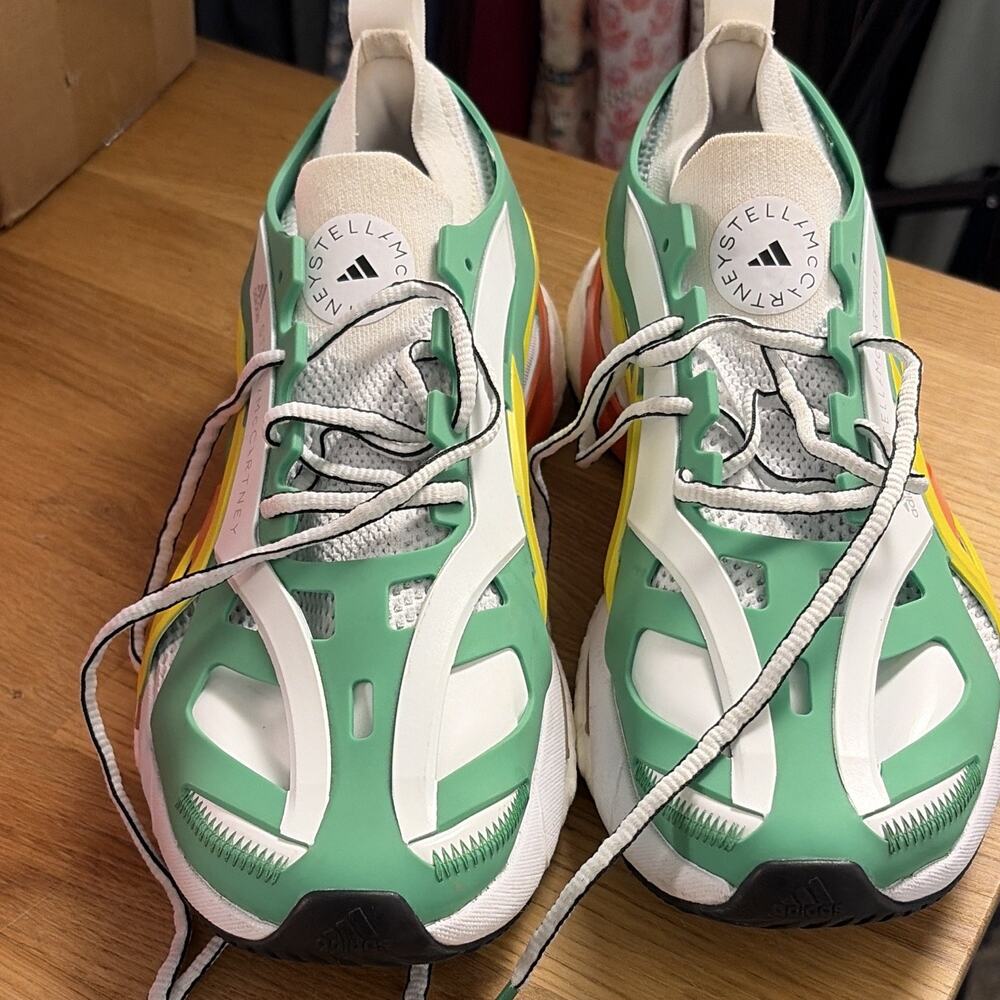 adidas by Stella McCartney Green/White/Yellow/Orange Low Top Lace Up Sneakers